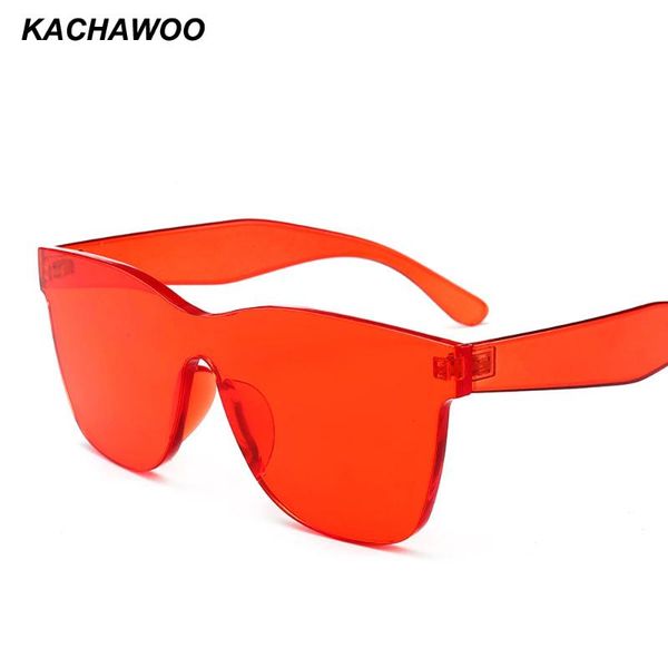 

kachawoo one piece lens sunglasses transparent frame candy color green blue purple red sun glasses women fashion accessories, White;black