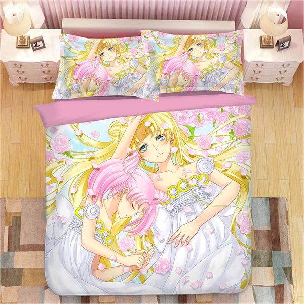 Cartoon Sailor Moon Anime Bedding Set Tsukino Usagi Duvet Covers