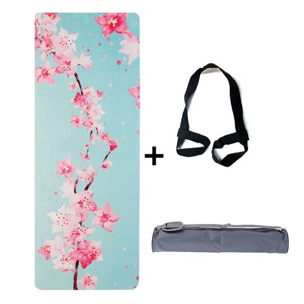 

suede suede non-slip natural rubber yoga mat portable environmental friendly exercise mat 183cm * 68cm fitness yoga