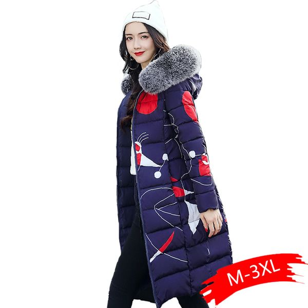 

both two sides can wear winter jacket women with fur collar hooded lady coat coats long parka 2019 female parkas, Black
