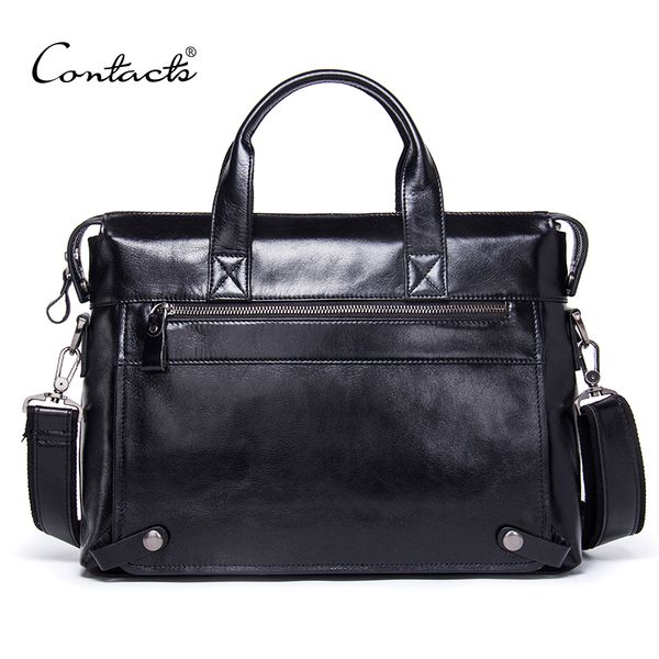 

contacts men briefcase genuine leather shoulder bag business male laphandbag