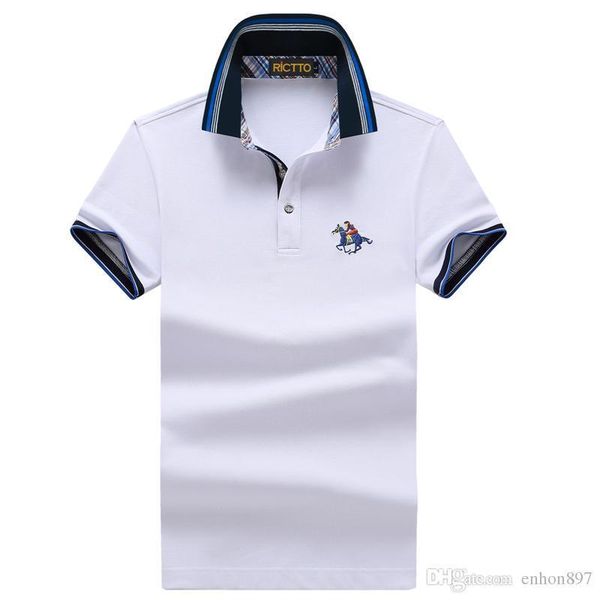 

poloshirt solid polo shirt мужчины роскошные рубашки поло с коротким рукавом мужской базовый топ хлопок поло для мальчиков бренд дизайнер po, White;black