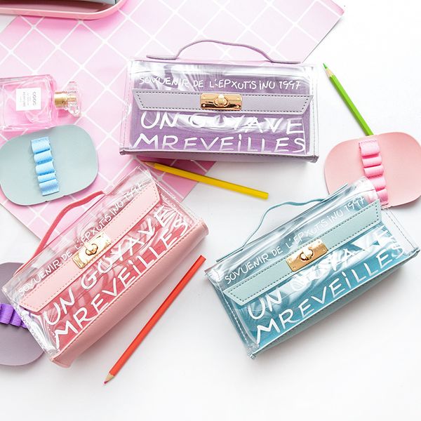 

large capacity kawaii girl cosmetic bag pencil bag school storage school supplies stationery box