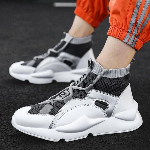 

high sneakers socks men sport shoes mens running shoes men's sports footwear grey trainers male gym athletic training a-342