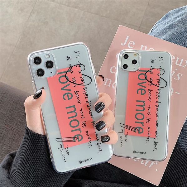 

прозрачный письмо граффити телефона чехол для iphone 11 11pro макс мягкий чехол для iphone 8 7 plus x xs max xr обложка funda коке