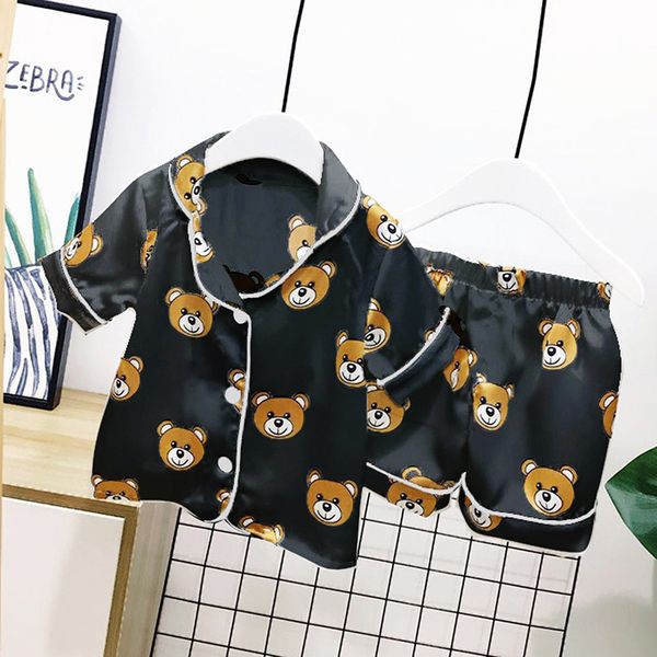 

clothes toddler kids baby boys girl cartoon pajamas sleepwear t shirt shorts clothes set children 2019 roupa infantil, White