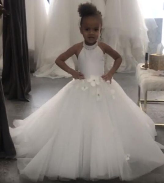 

simple crystals backless flower girl dresses ball gown tulle little girl wedding dresses communion pageant dresses gowns f170, White;blue
