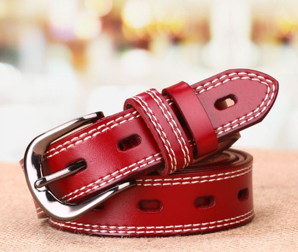 

dropshipping формальных женщинам леди кожи коровьей ремень мода пряжка эластичного пояса для женщин из натуральной кожи ремней красных, Black;brown