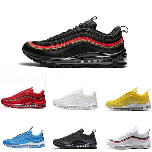 

2019 new 97 running hoe black leopard white pink runner hoe metallic gold ilver bullet men trainer 97 women port neaker