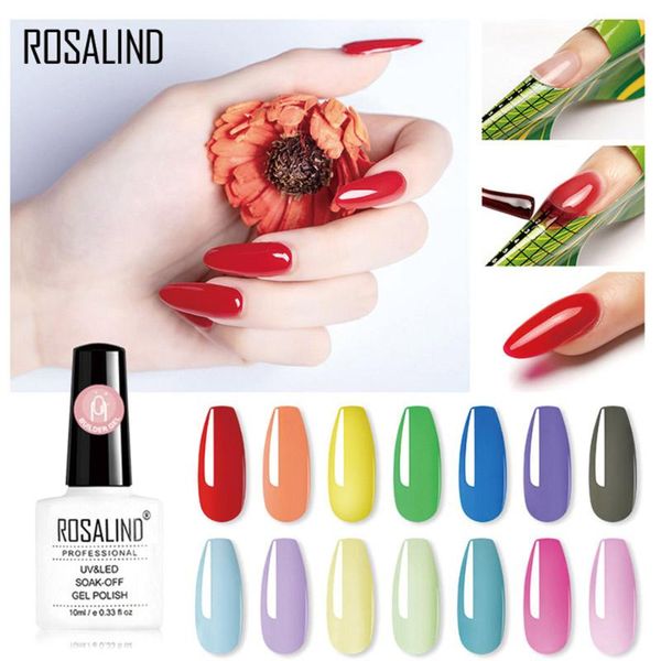 

rosalind 10ml nail extension for manicure gel nail polish hybrid poly gel lacquer semi permanent soak off varnish coat, Red;pink