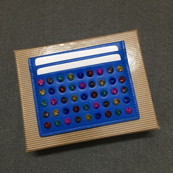 

cowhide fashion card holder hit color rivets ins tide leather wide shoulder strap color matching wild high business card package card holder, Brown;gray