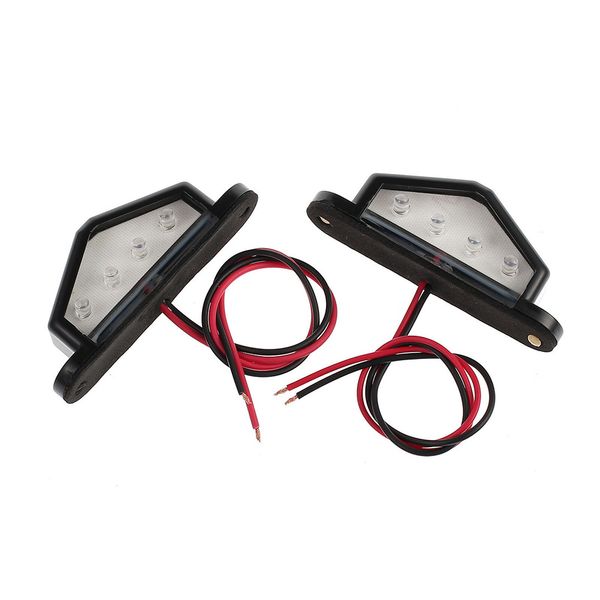 

2pcs/set easy install shockproof plastic low power consumption tail rear lamp universal license plate lights number 4 leds night