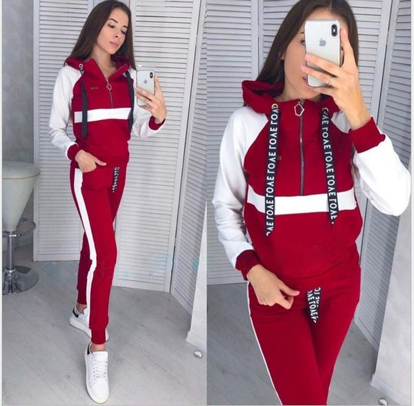 2020 Coat+Pants Women Active Set Tracksuits Hoodies Sweatshirt Pant ...