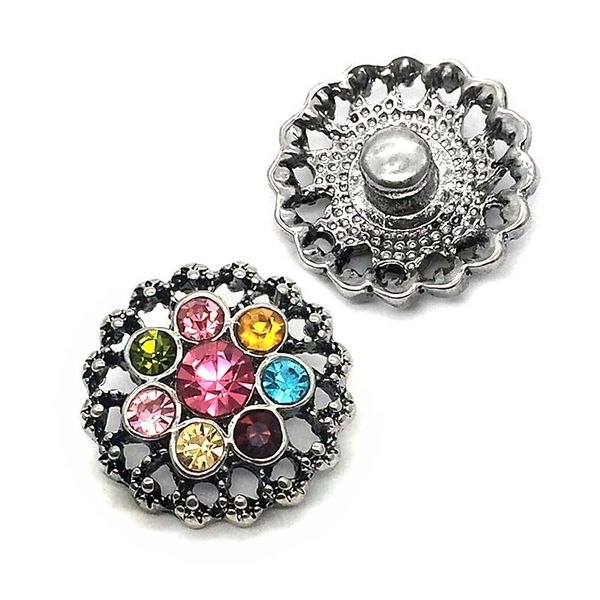 

wholesale 099 flower 3d 18mm 25mm metal snap button for bracelet necklace interchangeable jewelry women accessorie findings