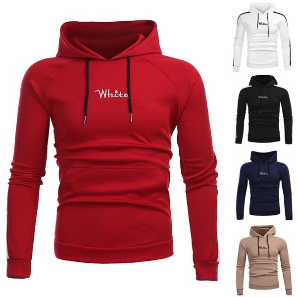 

2019 new winter running jackets men sweatshirt long sleeve hoodie hooded sweatshirt sports outwear blouse #2o22#f, Black;red