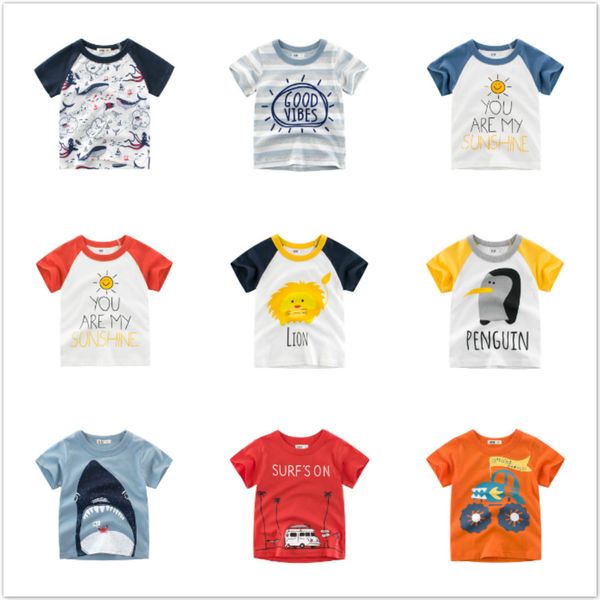 Baby T-Shirt,for 1-7 Years Old Summer Children Infant Kid Girls Boys Car Star Print T-Shirt Tops Shirts Tee Summer Clothes