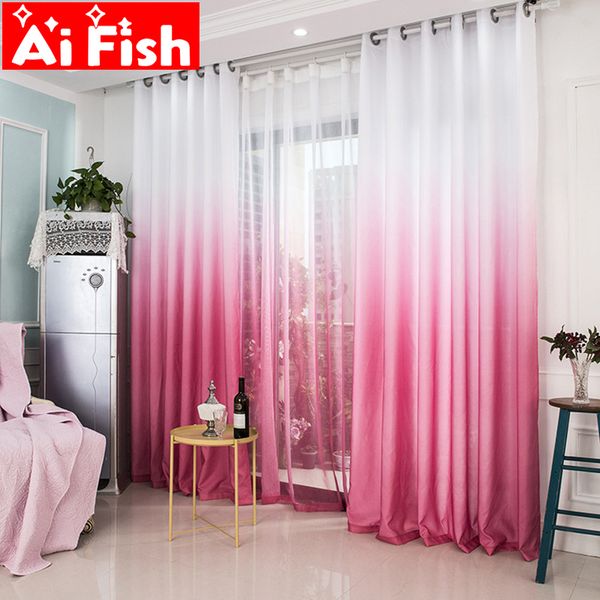 2019 New Arrival Rose Red Gradient Thermal Insulation Cloth Curtains For Living Room Modern Tulle For Bedroom Windows Panels From Qygw Home 18 6