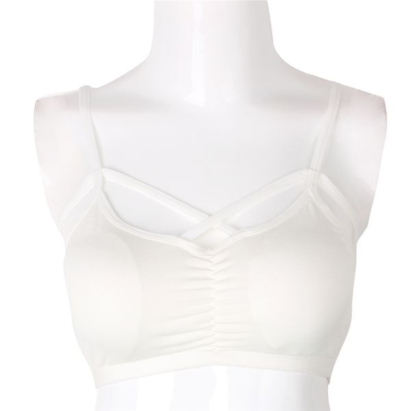 

women cut out bra bustier crop bralette strappy cropped halter, White