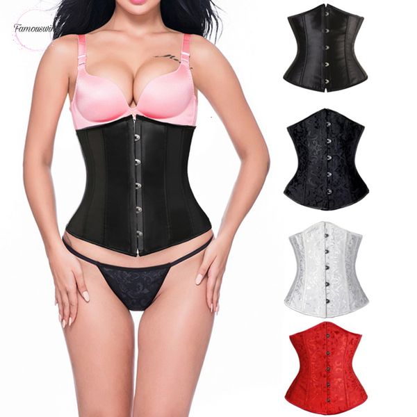 

halloween корсет женщин сексуального underbust талия бюстие форма узелок животик вышивка плюс размер корсетных платьев одежда brief, Black;white