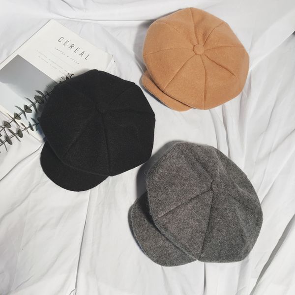 

женщины elegant берет зима теплой шапки хлопок женщина берет повседневного 90s девушка уличного французский винтажный исполнитель beanie бер, Blue;gray