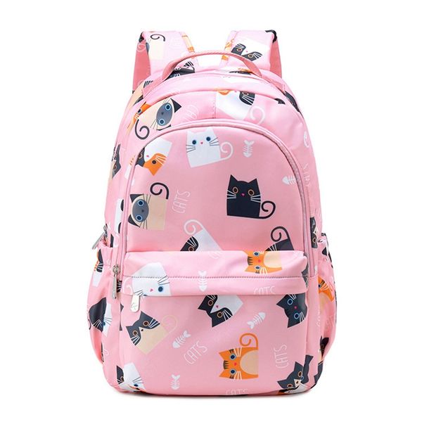 

waterproof kawaii cat printing backpack women school students backpack female 15.6 inch lapcute bookbag girls