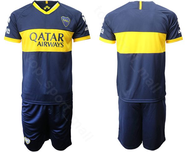

19-20 men soccer boca juniors 10 carlos tevez jersey set 19 mauro zarate 17 ramon abila football shirt kits uniform custom name number, Black