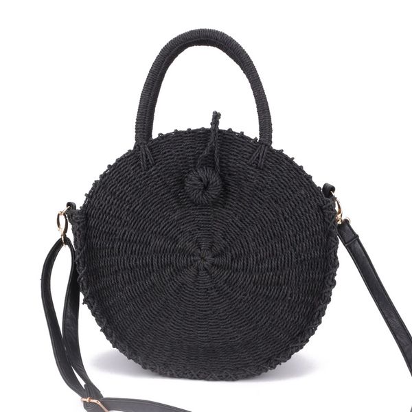 

fggs women handmade round beach shoulder bag bali circle straw bags summer woven rattan handbags women messenger bag