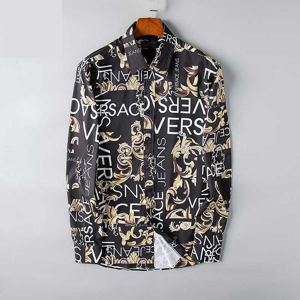 

2020 men's shirt fashion luxury fashion casual shovel designer long sleeve dress shirt muscle fit shirt, White;black