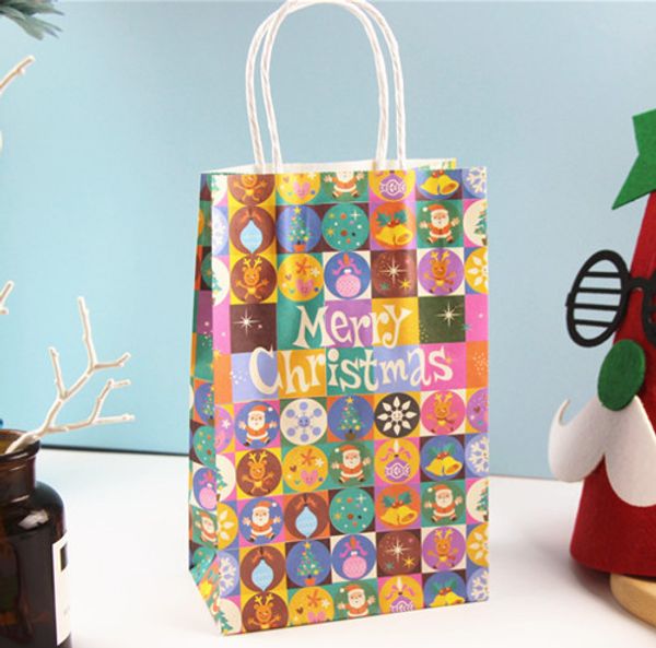 

christmas colourful cartoon pattern gif tpaper stand up lovely bag with handle for cookie candy