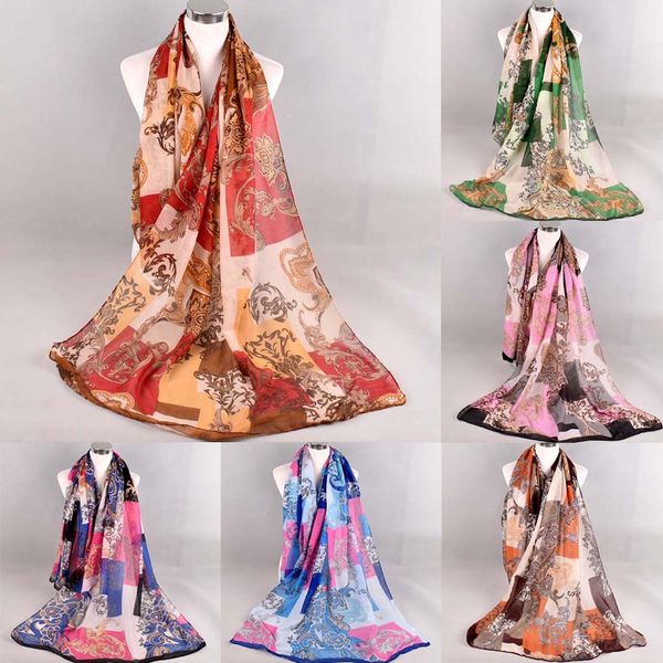 

silk satin scarf vintage elegant shawl retro neck fashion women printed soft shawl wrap wraps scarf scarves beach headband, Blue;gray