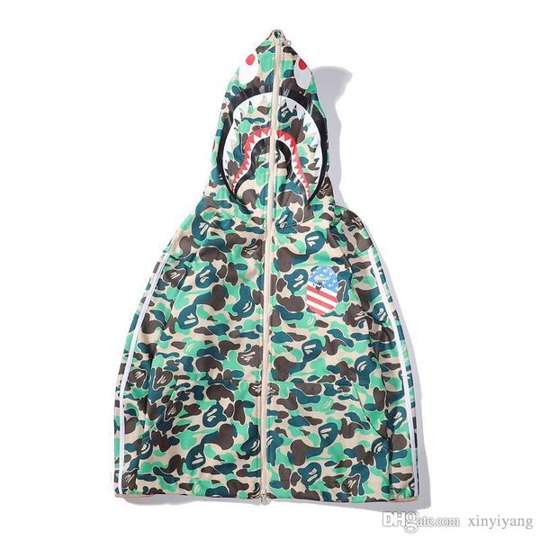 

teenager printed green camo sport hoodies jacket men women casual loose hip hop full zipper camo hooded sweater, Black
