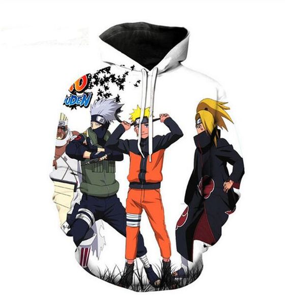 

new fashion cool sweatshirt hoodies 3d print mens womens casual naruto style streetwear clothes xlm05, Black