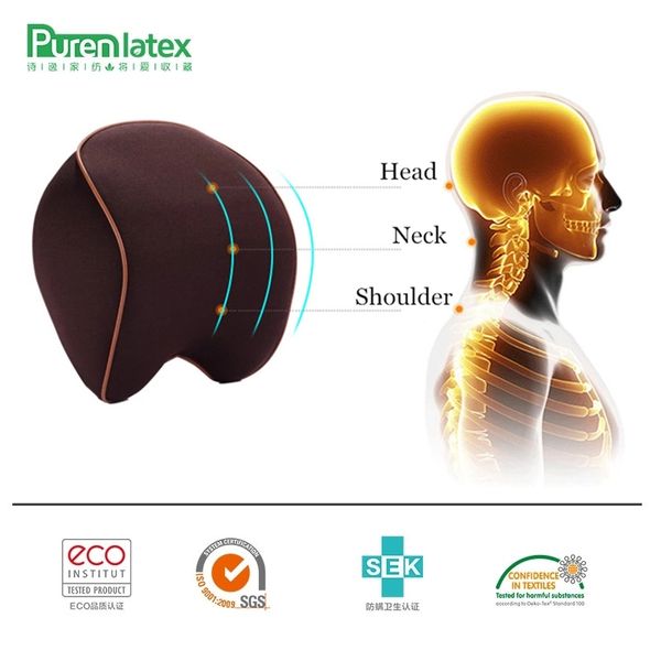 

3d memory foam car driving seat waist back cushion headrest set lumbar neck support pillow vertebra spine protect auto backrest