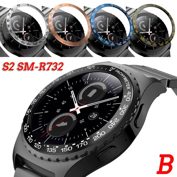 

for samsung gear s2 sm-r732 classic watch dial bezel ring styling case adhesive cover anti scratch protection ringke bezel #b, Black;brown