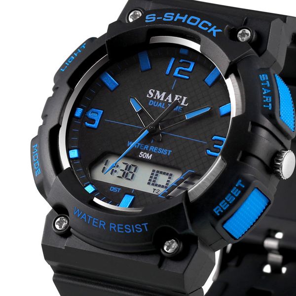 

2020 движение trend из моды для мужчин часы студентов часы электронные часы мужской военный стиль таблица моды повседневный smael 1539c, Slivery;brown