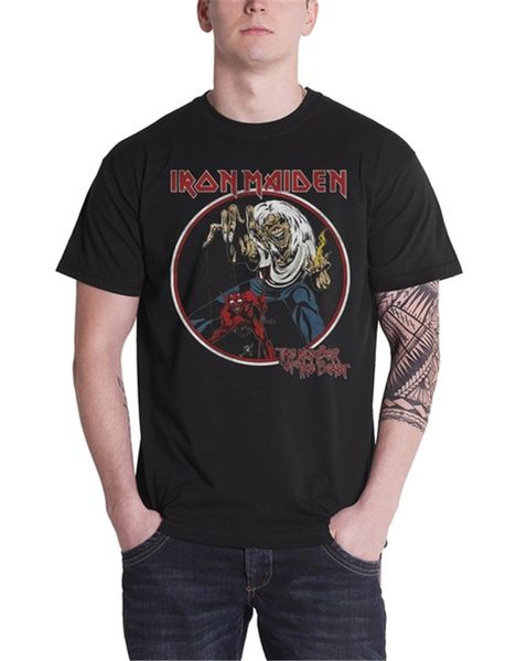 

official iron maiden t shirt trooper album cover band logo mens cotton shirts women t0102, White