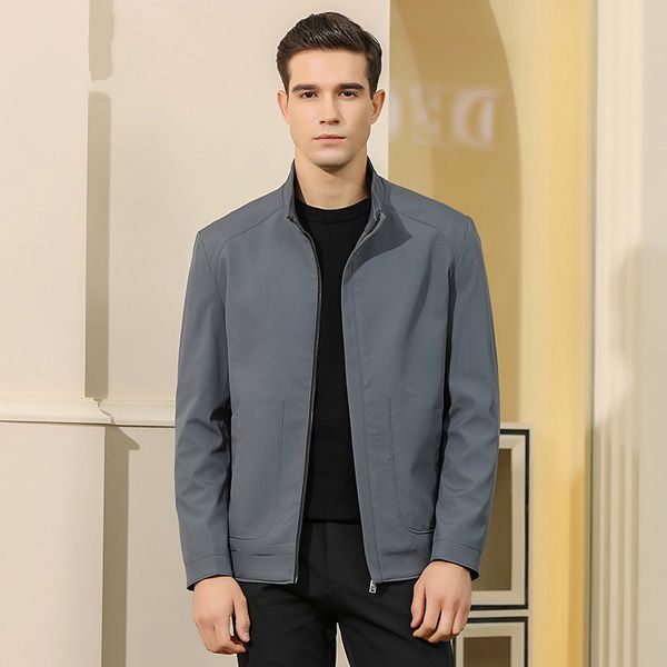 

2020 new autumn casual brand mens jackets and coats stand collar zipper male outerwear men jacket black men's clothing, Black;brown