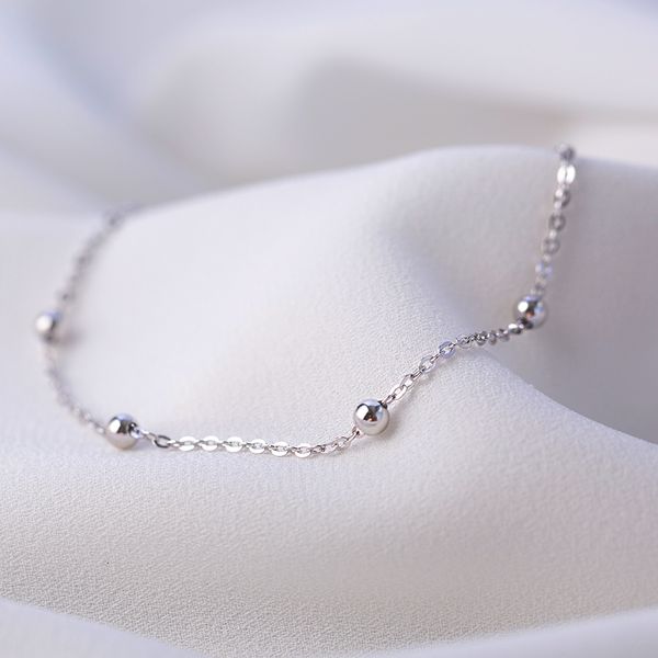 

cloud bei 925 small eun-joo-armlets womens simple lucky pearl smaller design trill anklet womens sterling silver, Red;blue