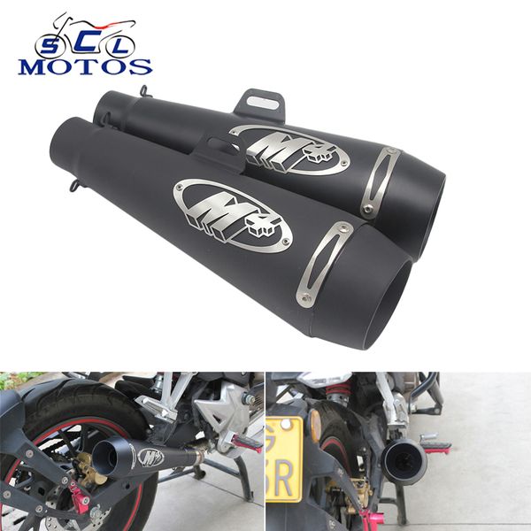 

sclmotos- универсальный 38-51mm мотоцикл скутер выхлопная труба m4 бежать gp пот глушитель для большинства мотокросс dirt bike moto atv