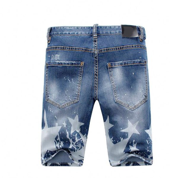 

dsquared2 jeans ds2 dsquared2 новые 2019 роскошные мужские джинсы разрывать шорты джинсы ночной dsn30 синий хлопок моды тугой летние мужские, Blue