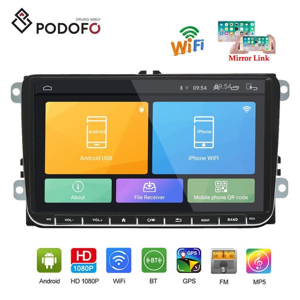 

Podofo Android 8.0 Автомобильный Авторадио RDS GPS навигация для VW Volkswagen SKODA GOLF POLO PASSAT B5 B6 JETTA T