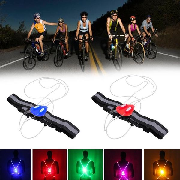 

outdoor sports super bright led reflective vest night running cycling safety warning reflective vest bicycle cycling equipment, Black