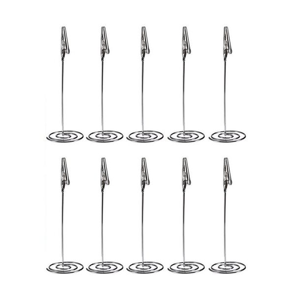 

10pcs place card holder memo holder clip p table number silver