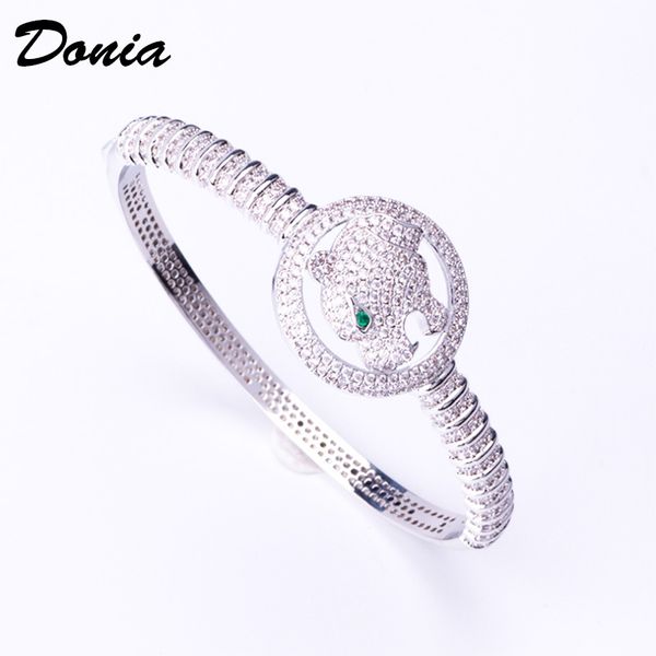 

donia jewelry electroplating exaggerated micro inlay color zircon fierce animal adjustable opening bracelet personalized birthday gift b, Black