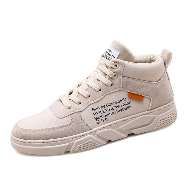 

2019 new high cut black casual shoes for men women skateboarding shoes white wheat outdoor mens trainers sports sneaker shoes size 40-44