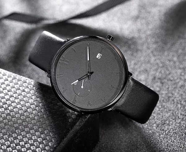 

new release man watch arabic watches , genuine leather straps double layer dail face watch, Slivery;brown