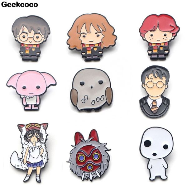 

geekcoco cartoon funny enamel pins brooches denim shirt lapel pin bag punk cool jewelry gift for friends rk0029, Gray