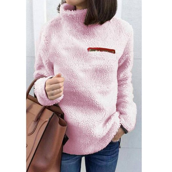 

selling explosions spring and autumn and winter fashion zipper high collar warm women's shirt long-sleeved blouse, White;black