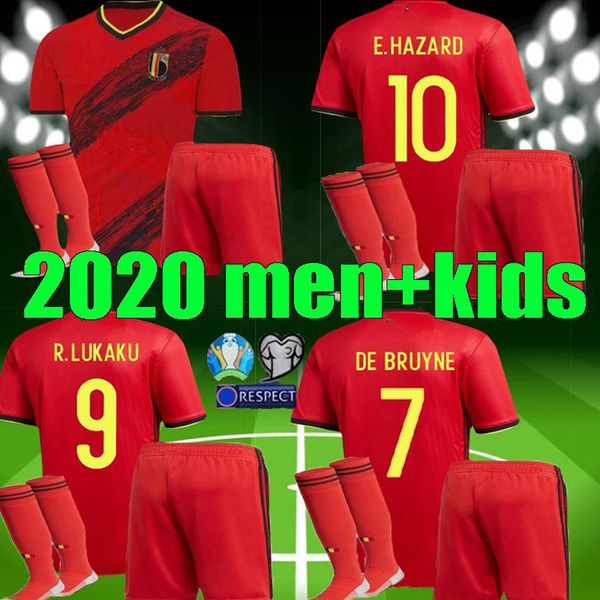 

2020 belgium soccer jersey national team home kids e.hazard maillot de foot lukaku camisetas de bruyne football kit, Black