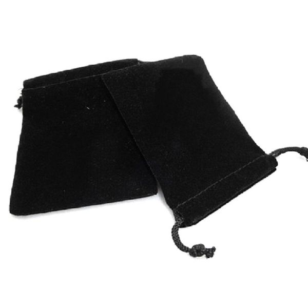 

9*7cm soft velvet drawstring jewellery pouch storage bag - 10 pcs/set (black